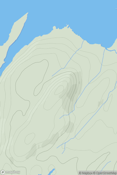 Thumbnail image for Cnoc an t-Samhlaidh [Knapdale and Kintyre] [NR729872] showing contour plot for surrounding peak